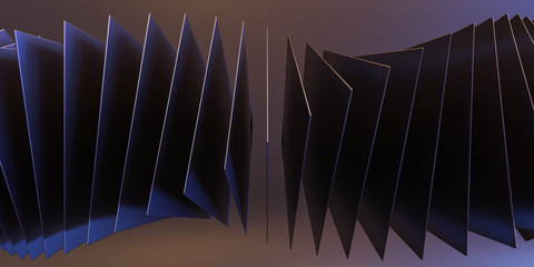 abstract dark squares forming a ring spiral structure illustration 3d render illustration