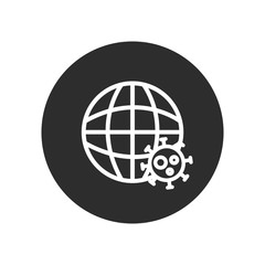 global pandemic alert line icon, vector illustration