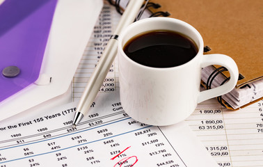 Accessories for doing business in the office, on the table