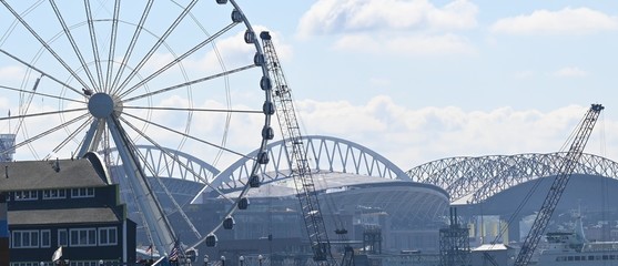 Seattle waterfront, structure, sports stadiums, steel