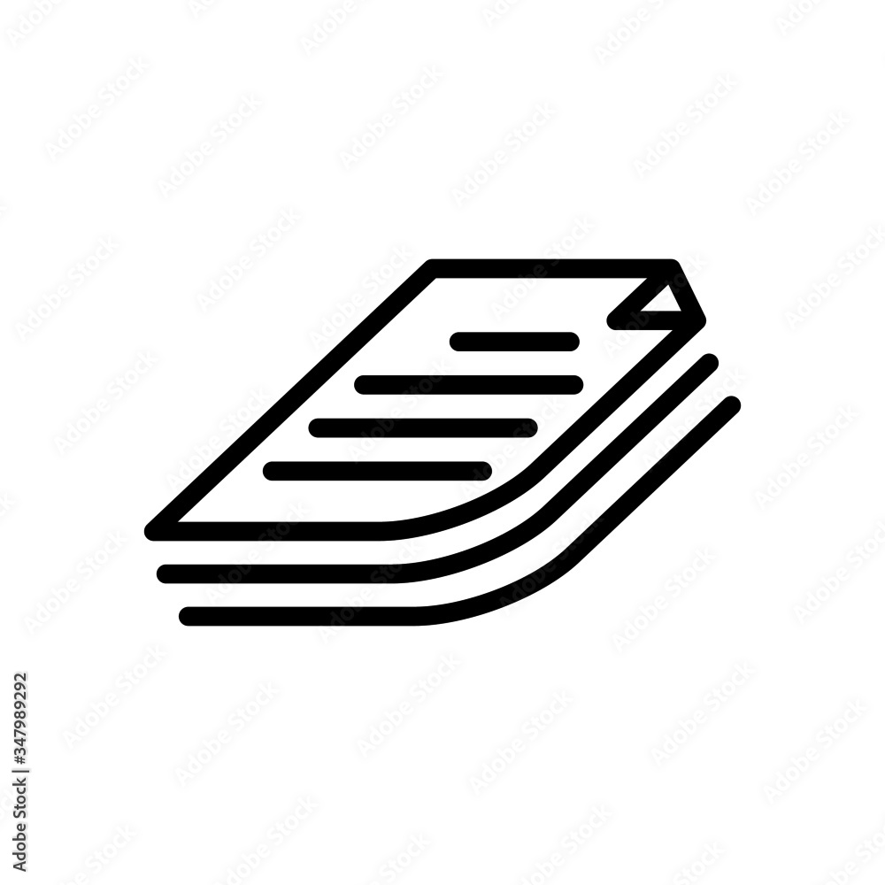 Aufkleber stack of paper vector icon in line art style, filled flat sign for mobile concept and web design, pi