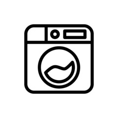 Washing machine line icon in line art style, linear style icon sign for mobile concept and web design, Automatic washer outline vector icon, Laundry symbol, logo illustration, Vector graphics eps 10