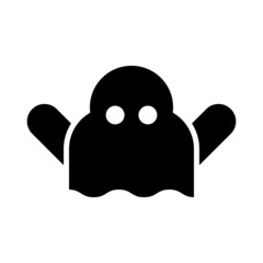 Isolated ghost icon on a White Background. Ghost vector icon, Emotion Variation. Simple flat style design elements. Creepy horror images.