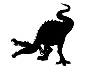 Carnivorous dinosaur - Baryonyx. Dino attack isolated drawing.