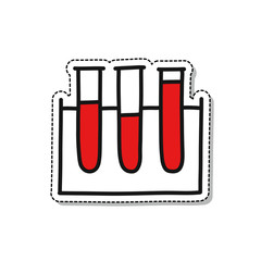 blood test tube doodle icon, vector illustration