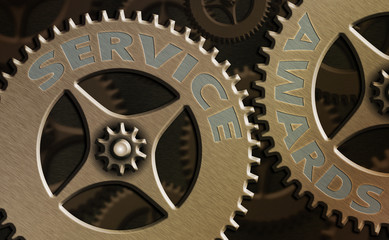 Handwriting text writing Service Awards. Conceptual photo Recognizing an employee for his or her longevity or tenure