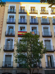 Fototapeta na wymiar Views of Madrid city in fase zero after the Covid virus lockdown