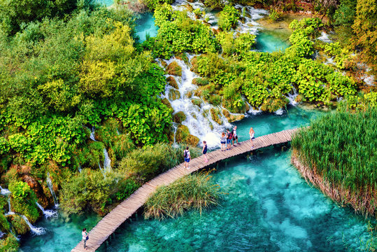 Waterfalls in Plitvice Lakes National Park, Croatia