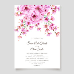 beautiful cherry blossom invitation card template