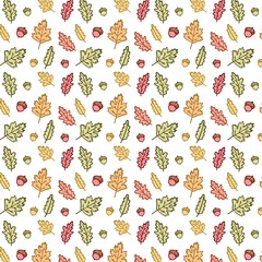 seamless floral pattern with autumn leaves