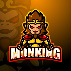 Monkey king mascot esport logo design
