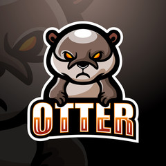 Otter mascot esport logo design