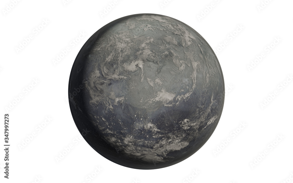 Sticker high detailed mercury planet with atmosphere of solar system isolated on white background. 3d render