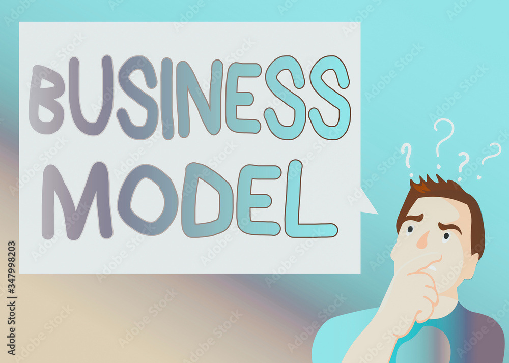 Poster text sign showing business model. business photo text identifying revenue sources plan on how to mak