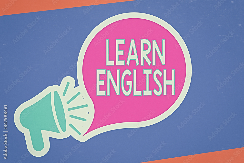 Poster handwriting text writing learn english. conceptual photo universal language easy communication and u