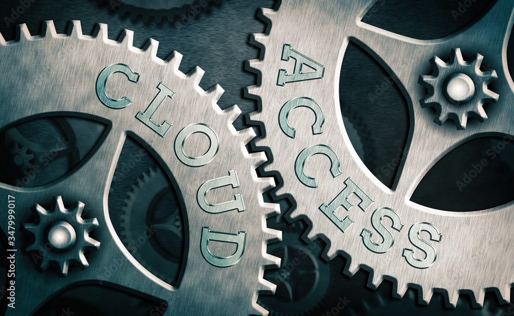 Poster handwriting text cloud access. conceptual photo software tool between the organization and the provi