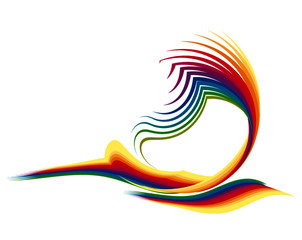 Vector illustration in abstract multicolored spiral shape on white background