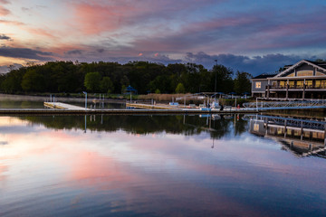 Obraz premium Aerial Sunrise Mercer County Park 