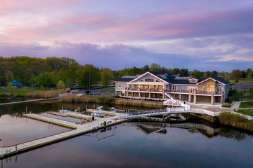 Fototapeta premium Aerial Sunrise Mercer County Park 
