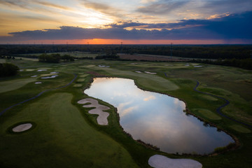 Aerial Sunrise Mercer County Park 