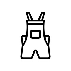shortened coveralls icon vector. shortened coveralls sign. isolated contour symbol illustration