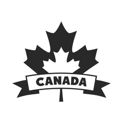 canada day, maple leaf freedom patriotism banner silhouette style icon