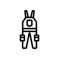 jumpsuit worker with many pockets icon vector. jumpsuit worker with many pockets sign. isolated contour symbol illustration