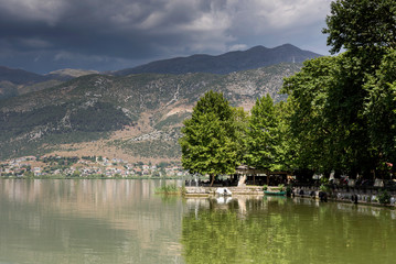 Fototapeta na wymiar The lake Pamvotis view (Epirus region, Greece)