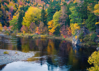 Colourful foliage and lake in Cape Breton 