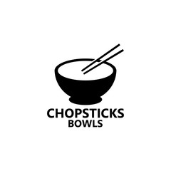 Chopstick Bowl Logo Template Design