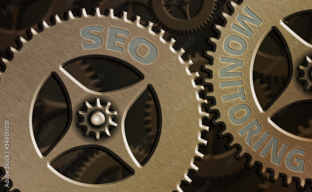 Poster handwriting text writing seo monitoring. conceptual photo tracking the progress of strategy made in 