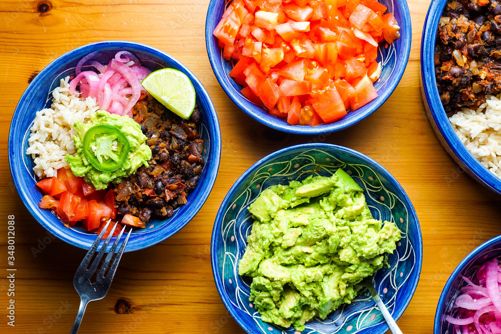 Wall mural black bean burrito bowl