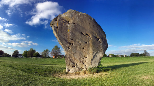 Stack Rock On Field At Avebury Against Sky