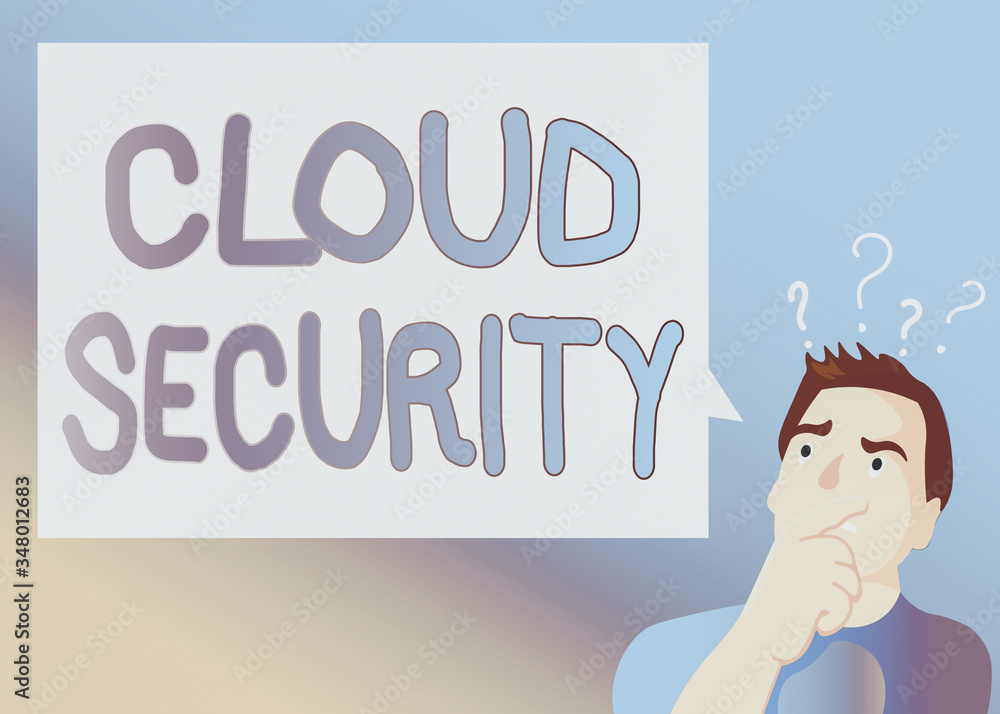 Poster text sign showing cloud security. business photo text protect the stored information safe controlled