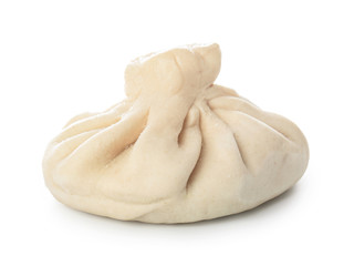 Uncooked dumpling on white background