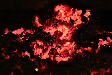 wood burning close-up macro low light color