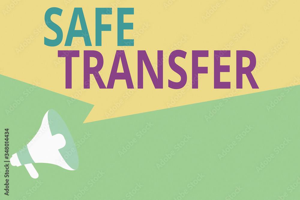 Poster conceptual hand writing showing safe transfer. concept meaning wire transfers electronically not pap