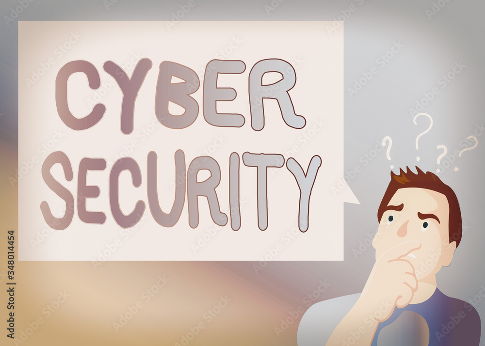 Poster text sign showing cyber security. business photo text protect a computer system against unauthorized