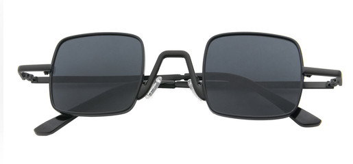 Fancy Black Square Sunglasses isolated on white background. Close-up Sunglasses with no reflection...