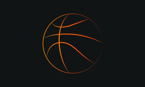 illustration of a basketball outline.