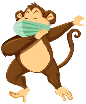 Monkey cartoon character wearing mask