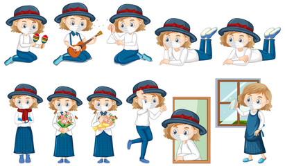 Girl cartoon character wearing mask