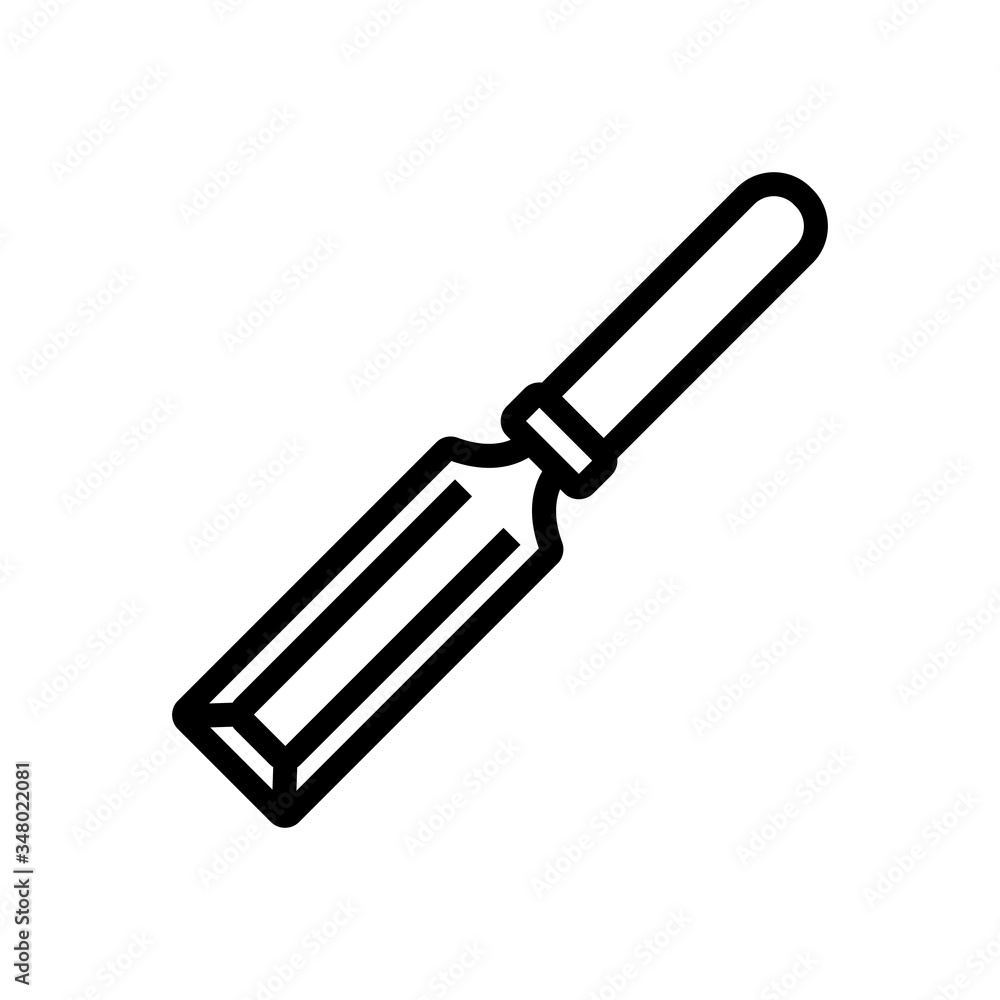 Poster tool chisel icon vector. tool chisel sign. isolated contour symbol illustration