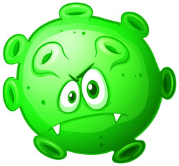 Close up virus cell on white background