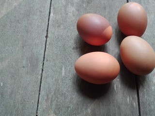 eggs on wooden background