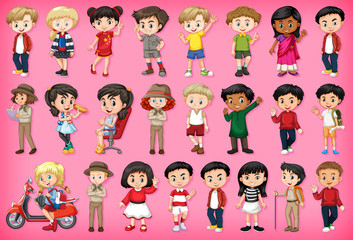 Large set of children doing different activities