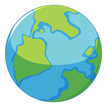 recommend clip art: Big world with green land and blue water