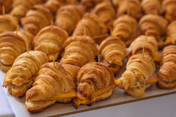 fresh croissant on a wooden table