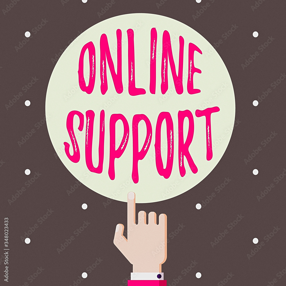 Poster conceptual hand writing showing online support. concept meaning assist customers for their complain 
