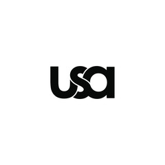 usa letter original monogram logo design